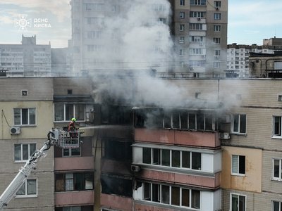 Із пожежі у столичній багатоповерхівці врятували десятьох людей і кота Із пожежі у столичній багатоповерхівці врятували десятьох людей і кота