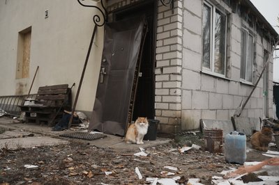 Пошкоджені двері в будинку Михайла Волошана, 5 листопада 2025 Пошкоджені двері в будинку Михайла Волошана, 5 листопада 2025