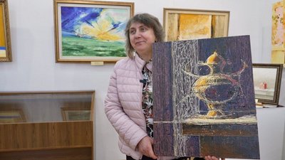 Неля Сухорукова, відвідувачка виставки, Живопис на фронт Неля Сухорукова, відвідувачка виставки, Живопис на фронт