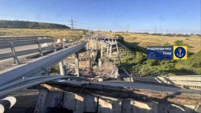 Військові уразили автомобільний міст із окупованого Маріуполя до Донецька — Генштаб Військові уразили автомобільний міст із окупованого Маріуполя до Донецька — Генштаб