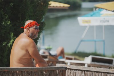Харків'янин Юрій Темнохудов на пляжі Харків'янин Юрій Темнохудов на пляжі