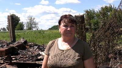 Тетяна Іваницька розповідає про наслідки обстрілу 26 червня 2024 року села Полісся, що на прикордонні Чернігівщини Тетяна Іваницька розповідає про наслідки обстрілу 26 червня 2024 року села Полісся, що на прикордонні Чернігівщини