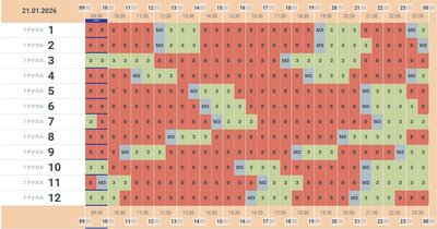 Графік погодинних відключень електрики на 21 січня