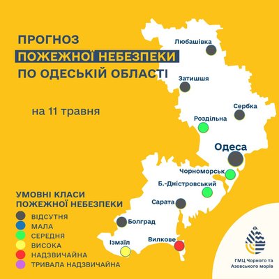 Якою буде погода в Одесі та області 11 травня Якою буде погода в Одесі та області 11 травня
