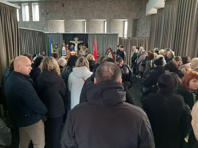 Прощання із полеглим захисником Олександром Горобняком, 28 жовтня 2025 року, Хмельницький Прощання із полеглим захисником Олександром Горобняком, 28 жовтня 2025 року, Хмельницький