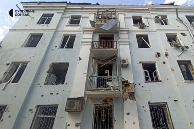 Пошкоджена будівля внаслідок обстрілу Краматорськ Донецька область 15 вересня 2025 рік Пошкоджена будівля внаслідок обстрілу Краматорськ Донецька область 15 вересня 2025 рік