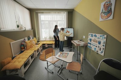 Кабінет інклюзивно-ресурсного центру в Салтівському районі, лютий 2026 року Кабінет інклюзивно-ресурсного центру в Салтівському районі, лютий 2026 року