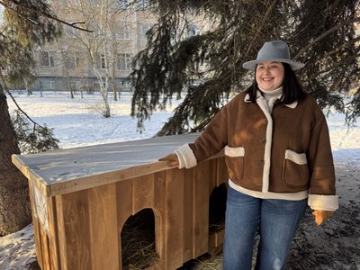 "Дах над лапками": благодійники встановлюють будки для безпритульних собак у Полтаві