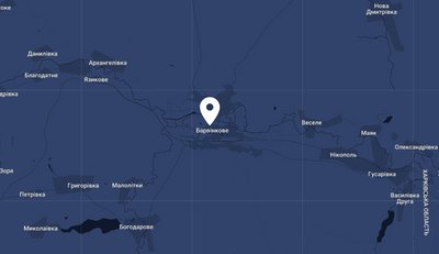 Барвінкове на мапі Барвінкове на мапі