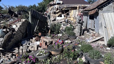 Наслідки влучання російського БпЛА у Чугуєві, 6 вересня 2026 року Наслідки влучання російського БпЛА у Чугуєві, 6 вересня 2026 року