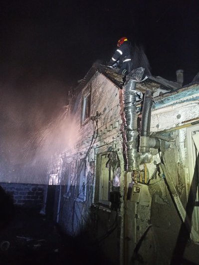Пошкоджений будинок у Балаклії на Харківщині Пошкоджений будинок у Балаклії на Харківщині