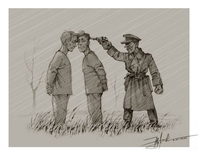3 листопада 1937 року. Розстріл Леся Курбаса і Миколи Куліша. Ілюстрація Юрія Журавля Шість театрів, вісім мов і одна куля в грудях: Історія життя неперевершеного Леся Курбаса 3 листопада 1937 року. Розстріл Леся Курбаса і Миколи Куліша. Ілюстрація Юрія Журавля Шість театрів, вісім мов і одна куля в грудях: Історія життя неперевершеного Леся Курбаса