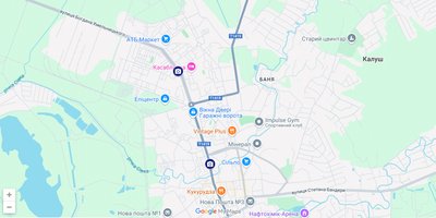 автофіксація порушень ПДР, Калуш, мапа, схема