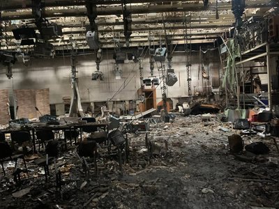 Унаслідок масованого дронового обстрілу Дніпра пошкоджено будівлю регіональної редакції Суспільного Унаслідок масованого дронового обстрілу Дніпра пошкоджено будівлю регіональної редакції Суспільного