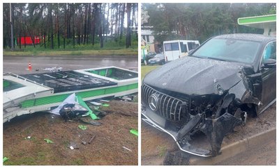 У Кропивницькому водій врізався у стелу з цінами АЗС У Кропивницькому водій врізався у стелу з цінами АЗС