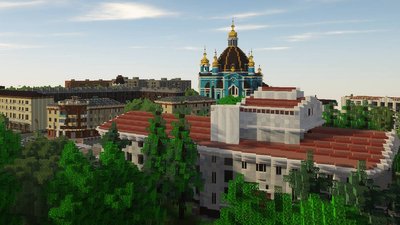 Українські геймери відтворюють Маріуполь в грі Minecraft Українські геймери відтворюють Маріуполь в грі Minecraft