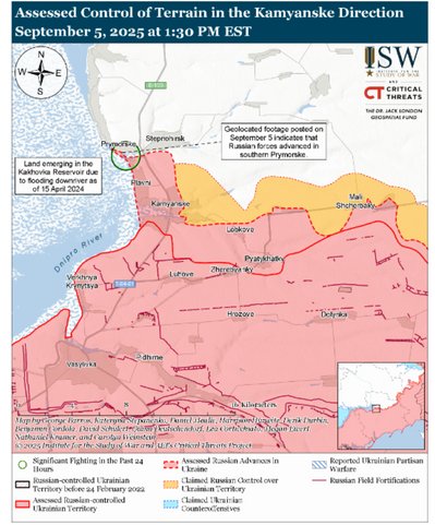 Армія РФ просунулась поблизу Приморського на Запоріжжі — ISW Армія РФ просунулась поблизу Приморського на Запоріжжі — ISW