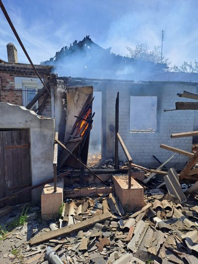 Наслідки обстрілів Донеччини 7-8 травня. Фото: Telegram/Павло Кириленко