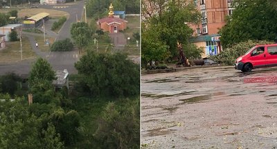 Злива, град і сильний вітер: в Олександрії повалило дерева та обірвало дроти Злива, град і сильний вітер: в Олександрії повалило дерева та обірвало дроти