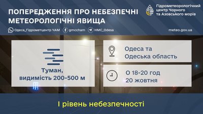 В Одесі та області оголосили штормове попередження через туман