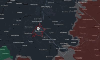 Місто Дружківка Донецької області на мапі аналітичного проєкту DeepState 30 червня 2026 року