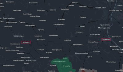 Населені пункти Степанівка та Дружківка на мапі аналітичного проєкту DeepState 19 липня 2026 року Населені пункти Степанівка та Дружківка на мапі аналітичного проєкту DeepState 19 липня 2026 року