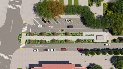 План того, як має виглядати одна з центральних вулиць міста після ремонту План того, як має виглядати одна з центральних вулиць міста після ремонту