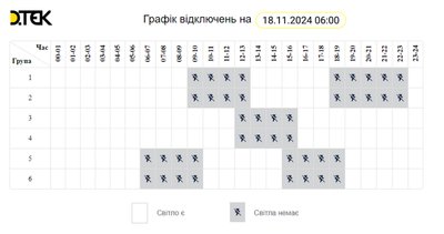 Коли в Києві та області вимикатимуть світло 18 листопада: графік Коли в Києві та області вимикатимуть світло 18 листопада: графік