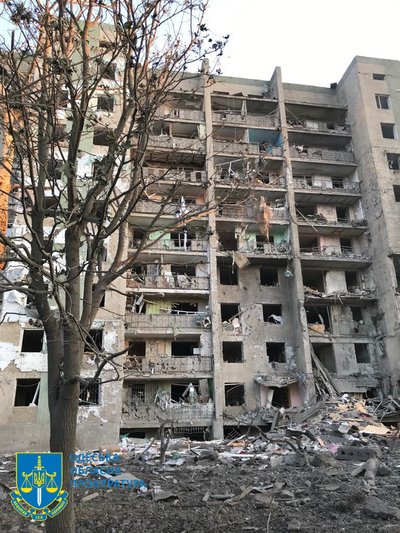 Будинок у Сергіївці, у який влучила ракета РФ Будинок у Сергіївці, у який влучила ракета РФ