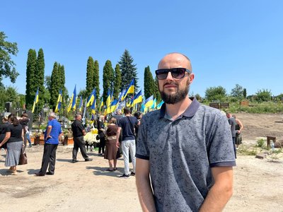 Прощання із бійцем, Володимир Рябенко, похорон