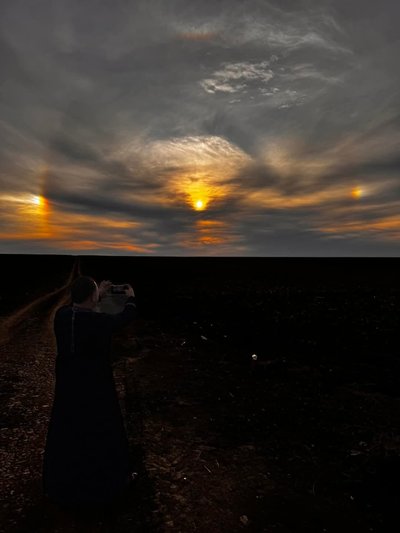 Сонячне гало, атмосферне явище, Тернопільщина, березень 2025 Сонячне гало, атмосферне явище, Тернопільщина, березень 2025