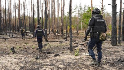 сапери розмінування території Святогірськ Донецька область жовтень 2024 рік сапери розмінування території Святогірськ Донецька область жовтень 2024 рік