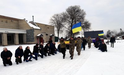 У Таранівці на Харківщині ховають військового Андрія Дерев'янка, 15 січня 2024 року У Таранівці на Харківщині ховають військового Андрія Дерев'янка, 15 січня 2024 року