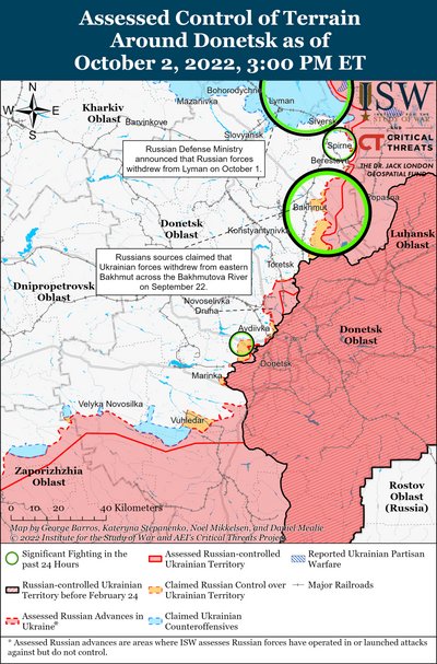 Карта боїв в Україні станом на 2 жовтня