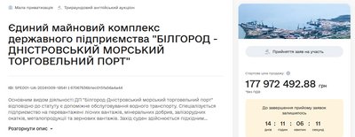 В Одеській області знову виставили на аукціон Білгород-Дністровський порт В Одеській області знову виставили на аукціон Білгород-Дністровський порт