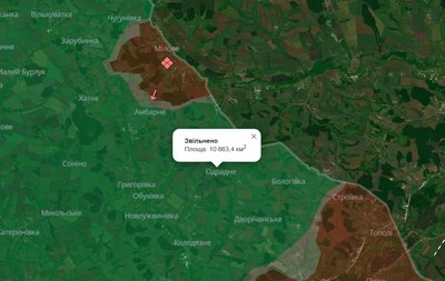 Ситуація довкола Одрадного на Харківщині на 13 вересня 2025 року Ситуація довкола Одрадного на Харківщині на 13 вересня 2025 року