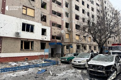 Наслідки обстрілу Краматорськ Донецька область 12 лютого 2026 рік Наслідки обстрілу Краматорськ Донецька область 12 лютого 2026 рік
