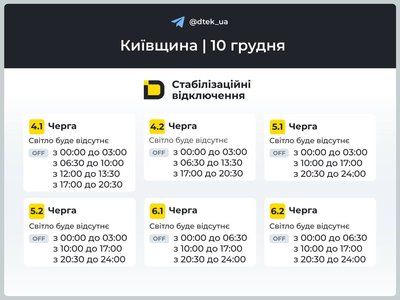 У Києві та області енергетики змінили графіки відключення світла У Києві та області енергетики змінили графіки відключення світла