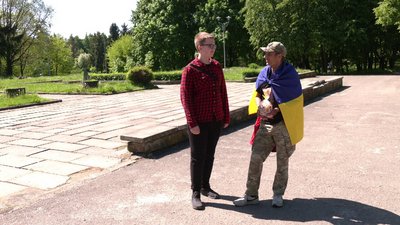 Петро Скрипка разом з Владиславом в парку "Хімік"