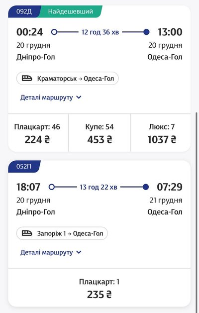 Новий рік на березі Чорного моря: скільки коштують квитки з Дніпра до Одеси