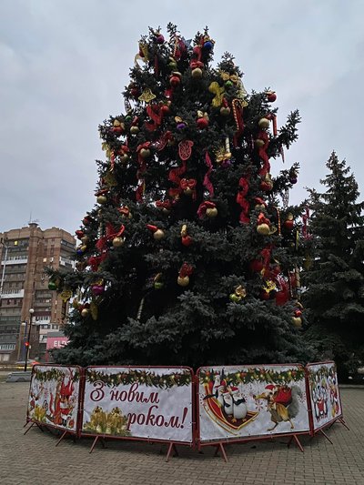 Фотодобірка Суспільного про ялинки на Донеччині — від Бахмута до Лимана