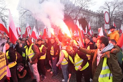 Протест польських фермерів, Варшава, 27 лютого 2024 Протест польських фермерів, Варшава, 27 лютого 2024
