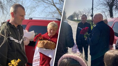На Вінниччині зустріли оборонця, який повернувся з полону На Вінниччині зустріли оборонця, який повернувся з полону