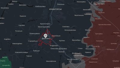 Місто Дружківка Донецької області на мапі аналітичного проєкту DeepState 15 липня 2026 року