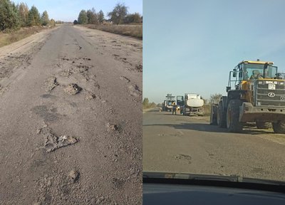 У громаді на Волині ремонтують зношену дорогу і латають ями