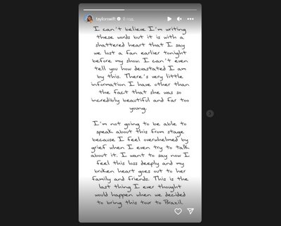 Тейлор Свіфт, шанувальниця померла, Бразилія, Ріо-де-Жанейро, Instagram Тейлор Свіфт, шанувальниця померла, Бразилія, Ріо-де-Жанейро, Instagram