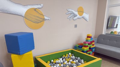 Ігрова кімната у гуртожитку для ВПО з Маріуполя у Дніпрі Ігрова кімната у гуртожитку для ВПО з Маріуполя у Дніпрі