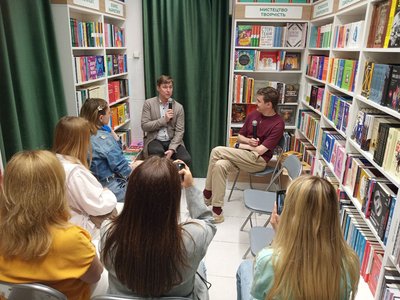 Вадим Міський та Дмитро Хоркін під час презентації книги Вадим Міський та Дмитро Хоркін під час презентації книги