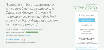 В Одесі шукають підрядника для капремонту ЖК "Люксембург", у який влучила російська ракета