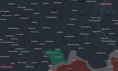 Місто Краматорськ та село Завидо-Кудашеве Донецької області на мапі аналітичного проєкту DeepState 29 серпня 2026 року Місто Краматорськ та село Завидо-Кудашеве Донецької області на мапі аналітичного проєкту DeepState 29 серпня 2026 року